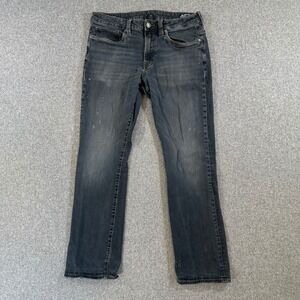 Buffalo Jeans Men 32x30 We Are Denim Dark Wash Straight Blue Stained